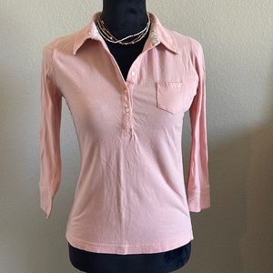 American Eagle Polo 3/4 Sleeves Pink
